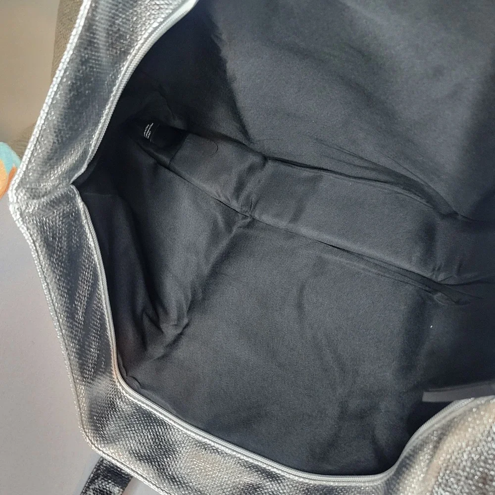 Victoria's Secret Weekender Bag Silver Fashion Tote NWOT